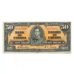 1937 Bank of Canada $50 Bilingual Series, Gordon-Towers Bill Note (F)