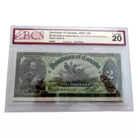1897 Dominion of Canada $2 HRH Prince of Wales Bill Note BCS Graded VF-20