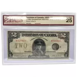 1923 Dominion of Canada $2 HRH Prince of Wales Bill Note BCS Graded VF-25 1923 Dominion of Canada $2 HRH Prince of Wales Bill Note BCS Graded VF-25