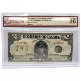 1923 Dominion of Canada $2 HRH Prince of Wales Bill Note BCS Graded VF-25