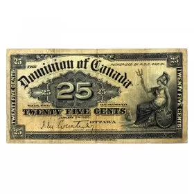 1900 Dominion of Canada 25-Cent Shinplaster Courtney Fractional Note (VF)
