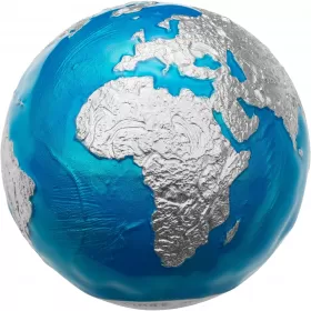 2020 Barbados $5 Blue Marble Planet Earth 3 oz Spherical Fine Silver Coin