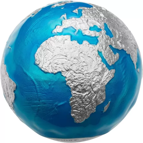 2020 Barbados $5 Blue Marble Planet Earth 3 oz Spherical Fine Silver Coin
