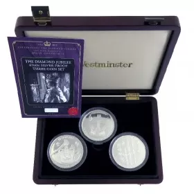 2012 Fiji $10 Queen Elizabeth II Diamond Jubilee 65mm Silver Proof Three Coin Set