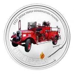 2005 Cook Islands $1 Fire Engines of the World: 1932 Bickle Triple Combination Pumper 1 oz Silver Dollar Coin-no outer box 2005 Cook Islands $1 Fire Engines of the World: 1932 Bickle Triple Combination Pumper 1 oz Silver Dollar Coin-no outer box