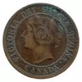 1859 Canadian 1-Cent Large Penny Coin 5pc Lot ( low grade)