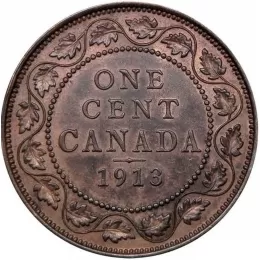 1913 Canadian 1-Cent Large Penny Coin (VF)
