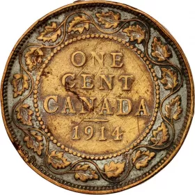 1914 Canadian 1-Cent Large Penny Coin (VF)