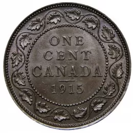 1915 Canadian 1-Cent Large Penny Coin (VF)