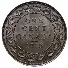 1915 Canadian 1-Cent Large Penny Coin (VF)