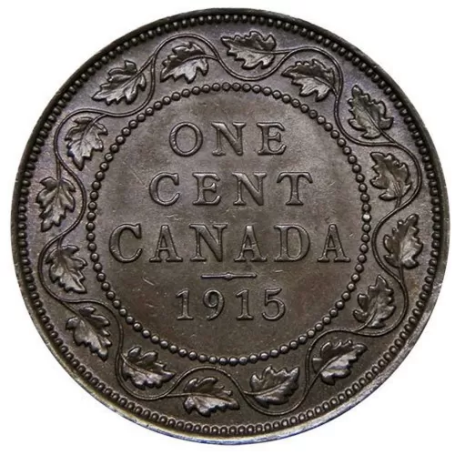 1915 Canadian 1-Cent Large Penny Coin (VF)