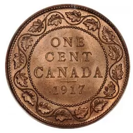 1917 Canadian 1-Cent Large Penny Coin (VF)