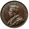 1920 Canadian 1-Cent Large Penny Coin (VF)