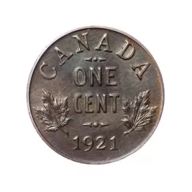 1921 Canadian 1-Cent Small Penny Coin (VG)