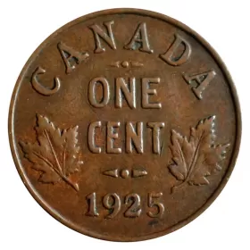 1925 Canadian 1-Cent Small Penny Coin (VG)