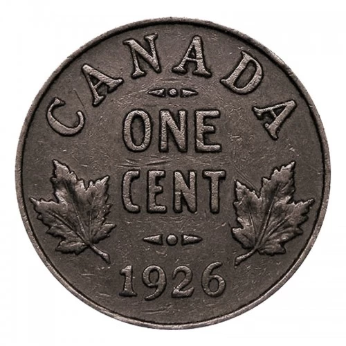 1926 Canadian 1-Cent Small Penny Coin (F)