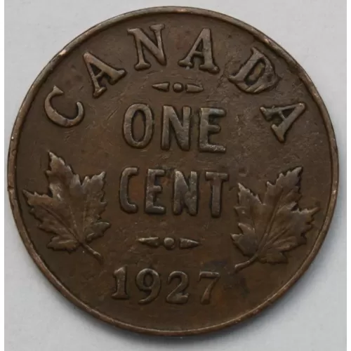 1927 Canadian 1-Cent Small Penny Coin (F)