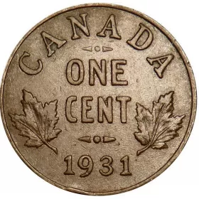 1931 Canadian 1-Cent Small Penny Coin (VF)