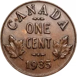 1935 Canadian 1-Cent Small Penny Coin (VF)