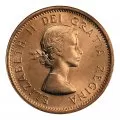 1960 Canadian 1-Cent Maple Leaf Twig Penny Coin (Brilliant Uncirculated)