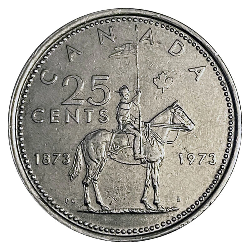 1973 (1873-) LARGE BUST Canadian 25-Cent RCMP Mounted Police