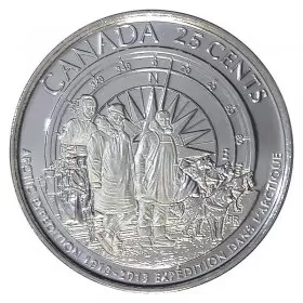 2013 (1913-) Canadian 25-Cent Arctic Expedition 100th Anniv Frosted Quarter Coin (Brilliant Uncirculated)