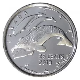 2013 Canadian 25-Cent Life in the North Bowhead Whales *Finish A* Quarter Coin (Brilliant Uncirculated)