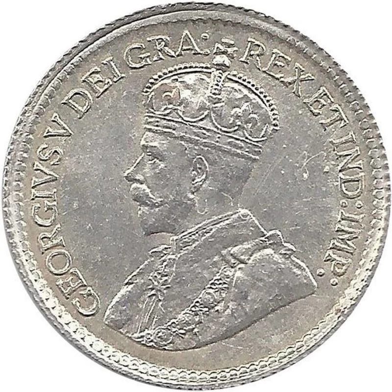 1919 Canadian 5-Cent Small Silver Coin (VF)