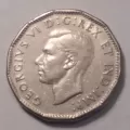 1947 DOT Canadian 5-Cent Beaver Nickel Coin (F Grade)