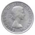 1954 Canadian 50-Cent Coat of Arms Silver Half Dollar Coin (F or better)
