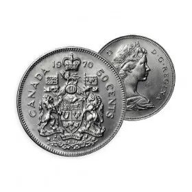 1970 Canadian 50-Cent Coat of Arms Half Dollar Coin (Uncirculated)