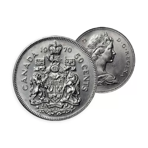 1970 Canadian 50-Cent Coat of Arms Half Dollar Coin (Uncirculated)