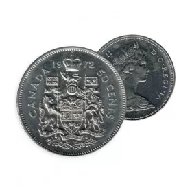 1972 Canadian 50-Cent Coat of Arms Half Dollar Coin (Uncirculated)