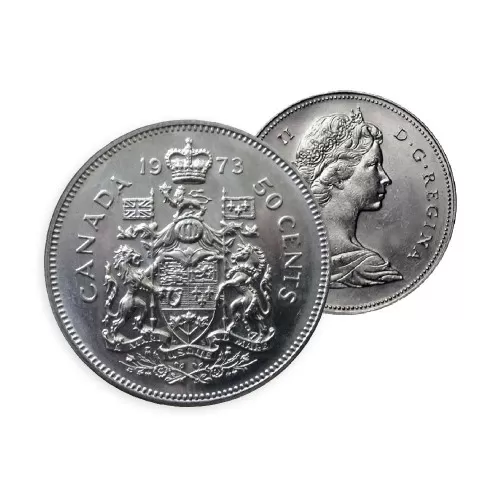 1973 Canadian 50-Cent Coat of Arms Half Dollar Coin (Uncirculated)