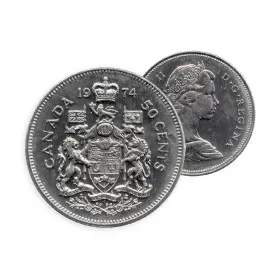 1974 Canadian 50-Cent Coat of Arms Half Dollar Coin (Uncirculated)