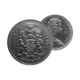 1975 Canadian 50-Cent Coat of Arms Half Dollar Coin (Uncirculated)