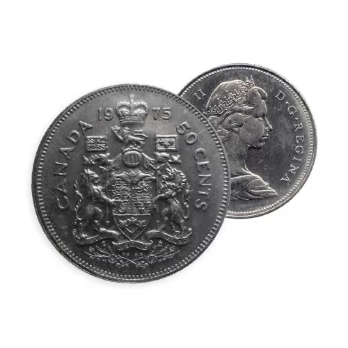 1975 Canadian 50-Cent Coat of Arms Half Dollar Coin (Uncirculated)