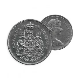 1976 Canadian 50-Cent Coat of Arms Half Dollar Coin (Circulated)