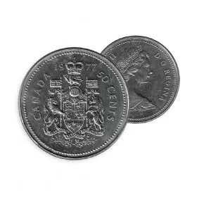 1977 Canadian 50-Cent Coat of Arms Half Dollar Coin (Brilliant Uncirculated)