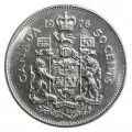 1976 Canadian 50-Cent Coat of Arms Half Dollar Coin Lot of 100pcs (Circulated)
