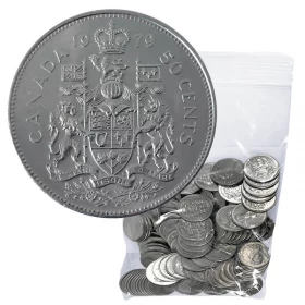 1979 Canadian 50-Cent Coat of Arms Half Dollar Coin Lot of 100pcs (Circulated)