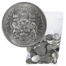 1982 Canadian 50-Cent Coat of Arms Half Dollar Coin Lot of 100pcs (Circulated)