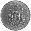 1983 Canadian 50-Cent Coat of Arms Half Dollar Coin Lot of 100pcs (Circulated)