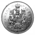 1985 Canadian 50-Cent Coat of Arms Half Dollar Coin Lot of 100pcs (Circulated)