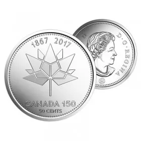 2017 (1867-) Canadian 50-Cent Canada 150 Official Logo Half Dollar Coin (Brilliant Uncirculated) 