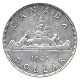 1946 Canadian $1 Voyageur Silver Dollar-EF