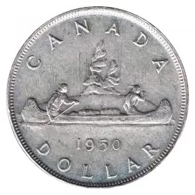 1950 Canadian $1 Voyageur Silver Dollar Coin (VFor better)