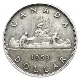1953 Canadian $1 Voyageur Silver Dollar Coin (VF or BETTER)