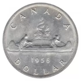 1956 Canadian $1 Voyageur Silver Dollar Coin (VF or better)