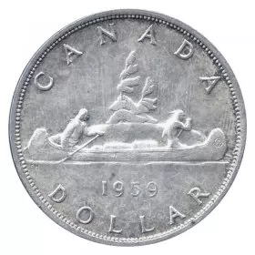1959 Canadian $1 Voyageur Silver Dollar Coin-AU or Better